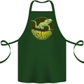 An Iguana Lizard Cotton Apron 100% Organic Forest Green
