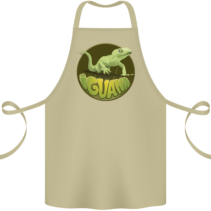 An Iguana Lizard Cotton Apron 100% Organic Khaki
