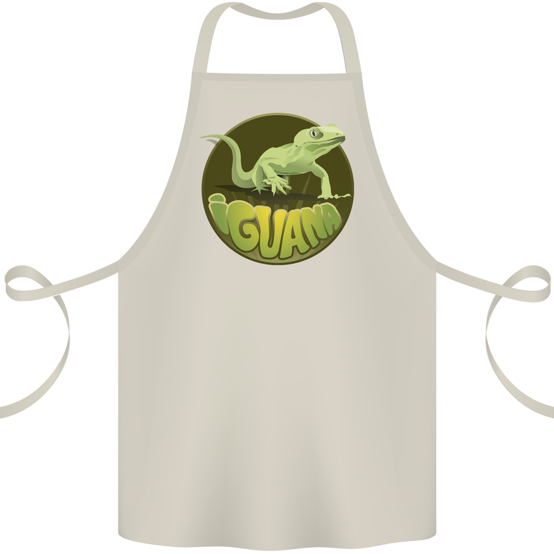 An Iguana Lizard Cotton Apron 100% Organic Natural