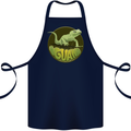 An Iguana Lizard Cotton Apron 100% Organic Navy Blue