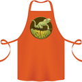An Iguana Lizard Cotton Apron 100% Organic Orange