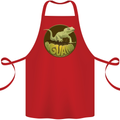 An Iguana Lizard Cotton Apron 100% Organic Red