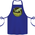 An Iguana Lizard Cotton Apron 100% Organic Royal Blue