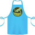 An Iguana Lizard Cotton Apron 100% Organic Turquoise