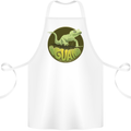 An Iguana Lizard Cotton Apron 100% Organic White