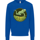 An Iguana Lizard Kids Sweatshirt Jumper Royal Blue