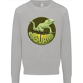 An Iguana Lizard Kids Sweatshirt Jumper Sports Grey