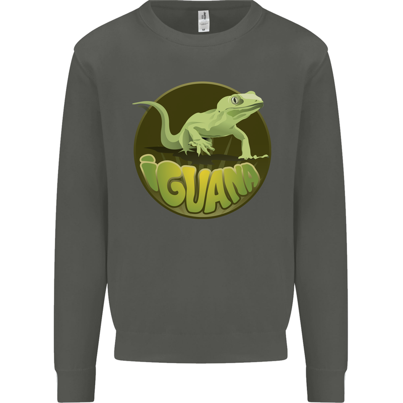 An Iguana Lizard Kids Sweatshirt Jumper Storm Grey