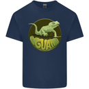 An Iguana Lizard Kids T-Shirt Childrens Navy Blue