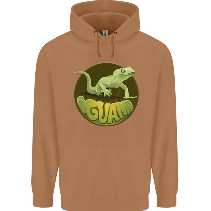 An Iguana Lizard Mens 80% Cotton Hoodie Caramel Latte