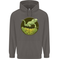 An Iguana Lizard Mens 80% Cotton Hoodie Charcoal