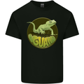 An Iguana Lizard Mens Cotton T-Shirt Tee Top Black