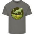 An Iguana Lizard Mens Cotton T-Shirt Tee Top Charcoal