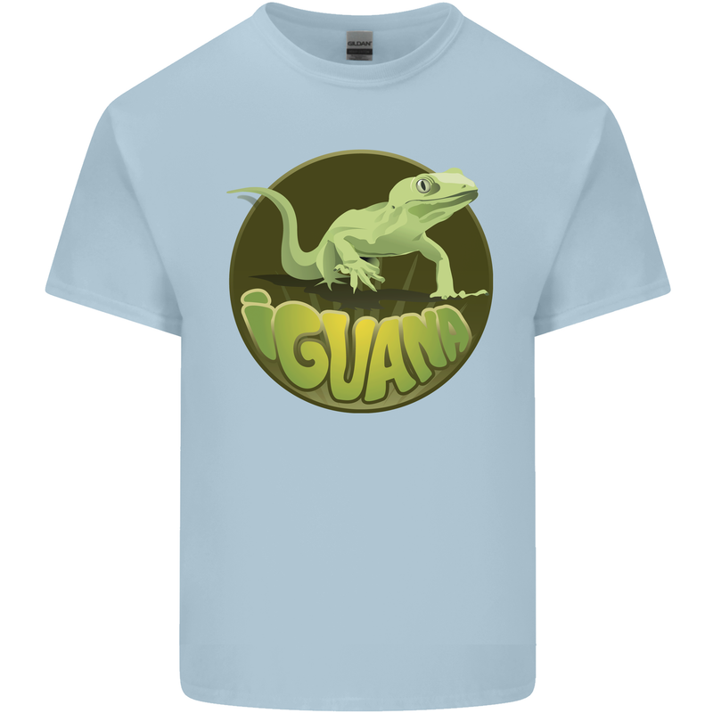 An Iguana Lizard Mens Cotton T-Shirt Tee Top Light Blue