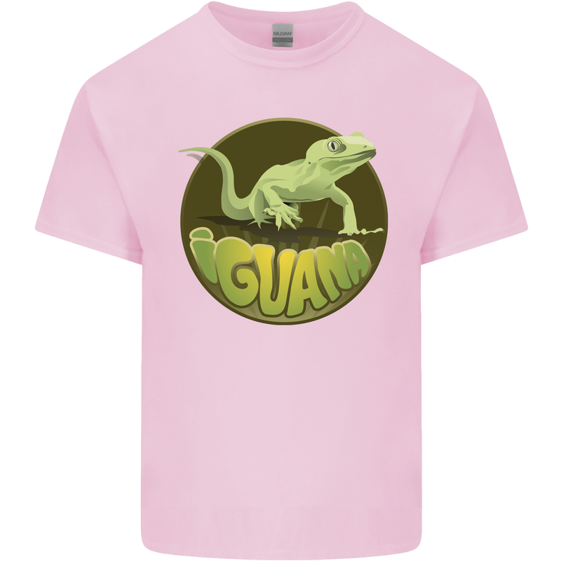 An Iguana Lizard Mens Cotton T-Shirt Tee Top Light Pink