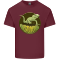 An Iguana Lizard Mens Cotton T-Shirt Tee Top Maroon