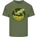 An Iguana Lizard Mens Cotton T-Shirt Tee Top Military Green