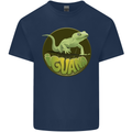 An Iguana Lizard Mens Cotton T-Shirt Tee Top Navy Blue