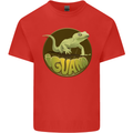 An Iguana Lizard Mens Cotton T-Shirt Tee Top Red