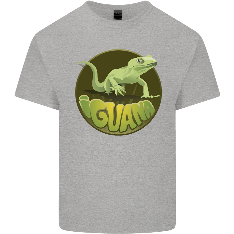 An Iguana Lizard Mens Cotton T-Shirt Tee Top Sports Grey