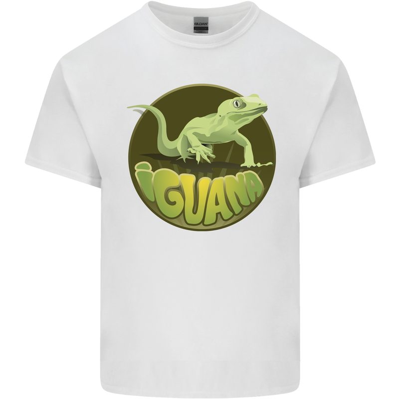 An Iguana Lizard Mens Cotton T-Shirt Tee Top White