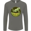 An Iguana Lizard Mens Long Sleeve T-Shirt Charcoal