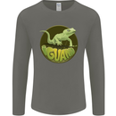 An Iguana Lizard Mens Long Sleeve T-Shirt Charcoal