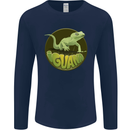 An Iguana Lizard Mens Long Sleeve T-Shirt Navy Blue