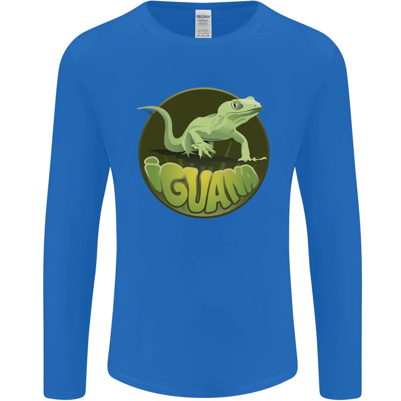 An Iguana Lizard Mens Long Sleeve T-Shirt Royal Blue