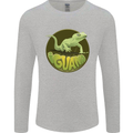 An Iguana Lizard Mens Long Sleeve T-Shirt Sports Grey