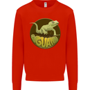 An Iguana Lizard Mens Sweatshirt Jumper Bright Red
