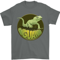 An Iguana Lizard Mens T-Shirt 100% Cotton Charcoal