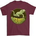 An Iguana Lizard Mens T-Shirt 100% Cotton Maroon