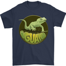 An Iguana Lizard Mens T-Shirt 100% Cotton Navy Blue