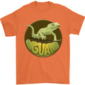 An Iguana Lizard Mens T-Shirt 100% Cotton Orange