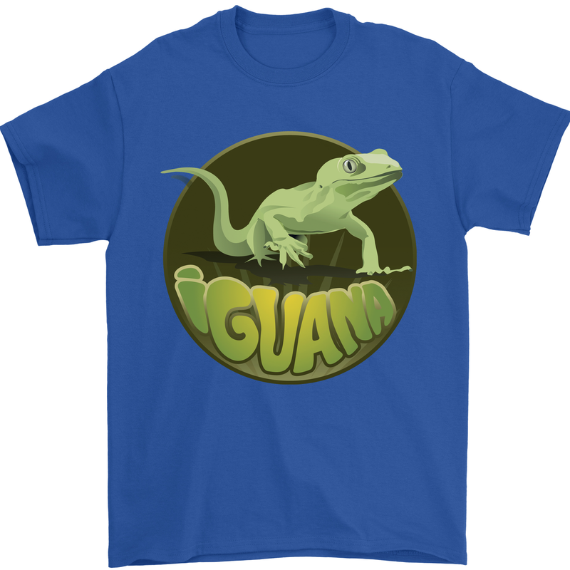 An Iguana Lizard Mens T-Shirt 100% Cotton Royal Blue