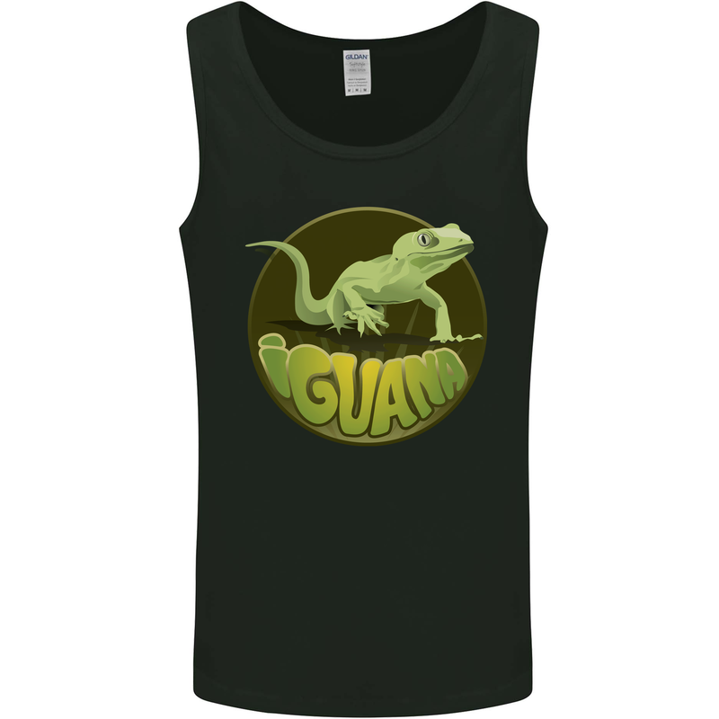 An Iguana Lizard Mens Vest Tank Top Black