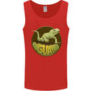 An Iguana Lizard Mens Vest Tank Top Red