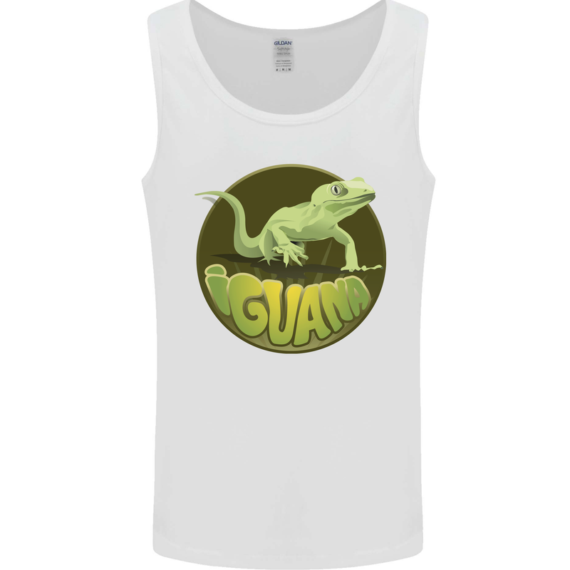 An Iguana Lizard Mens Vest Tank Top White