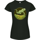 An Iguana Lizard Womens Petite Cut T-Shirt Black