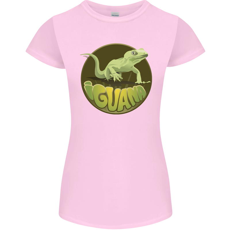 An Iguana Lizard Womens Petite Cut T-Shirt Light Pink