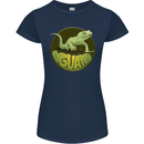An Iguana Lizard Womens Petite Cut T-Shirt Navy Blue
