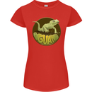 An Iguana Lizard Womens Petite Cut T-Shirt Red