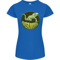 An Iguana Lizard Womens Petite Cut T-Shirt Royal Blue