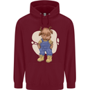 An Infant Highland Cow Cattle Bull Childrens Kids Hoodie Maroon