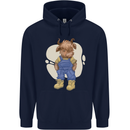 An Infant Highland Cow Cattle Bull Childrens Kids Hoodie Navy Blue