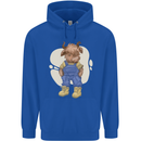 An Infant Highland Cow Cattle Bull Childrens Kids Hoodie Royal Blue