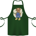 An Infant Highland Cow Cattle Bull Cotton Apron 100% Organic Forest Green