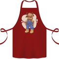 An Infant Highland Cow Cattle Bull Cotton Apron 100% Organic Maroon