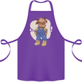 An Infant Highland Cow Cattle Bull Cotton Apron 100% Organic Purple